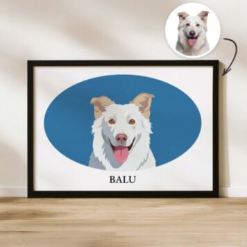 Personalisierbares Haustier-Poster mit Illustration und Farbwahl
