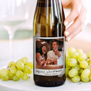 Personalisierbarer Weißwein Polaroid-Look mit Text