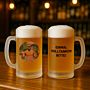 Personalisierbarer Bierkrug mit Foto und Text