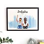Personalisierbare Poster-Illustration Freundinnen mit Text