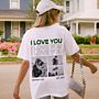 Personalisierbares T-Shirt mit Schwarz Weiß Fotos und Text