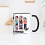 Personalisierbare Tassen-Illustration Zeichentrick Familie