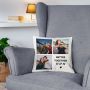 Personalisierbarer Kissenbezug mit 3 Bildern und Text