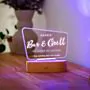 Personalisierbare LED-Lampe im Werbetafel-Design