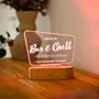 Personalisierbare LED-Lampe im Werbetafel-Design