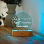 Personalisierbare LED-Lampe Rund mit Text