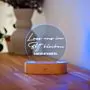 Personalisierbare LED-Lampe Rund mit Text
