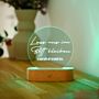 Personalisierbare LED-Lampe Rund mit Text
