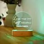 Personalisierbare LED-Lampe Rund mit Text