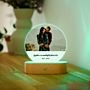 Personalisierbare LED-Lampe mit Foto und Text