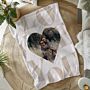 Personalisierbare Decke Herz mit Foto und Text