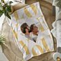 Personalisierbare Decke Herz mit Foto und Text