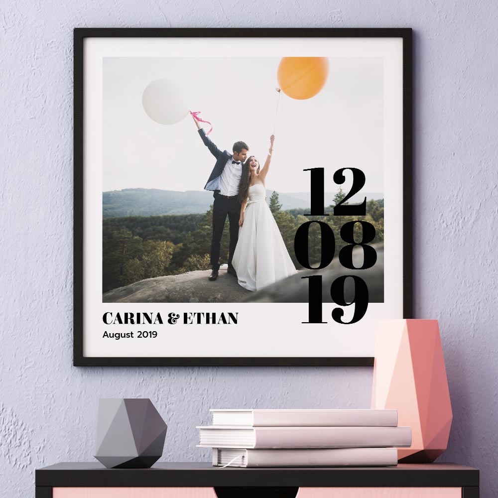 Personalisierbares Poster mit Foto und Text