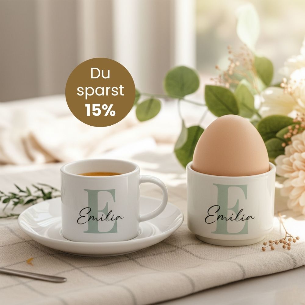 Geschenkset Eierbecher und Espresso Tasse 2er-Set, Witzige Geschenke, Romantische Geschenke, Hochzeitsgeschenk, Kleine Geschenke, Geschenk, Geschenkidee