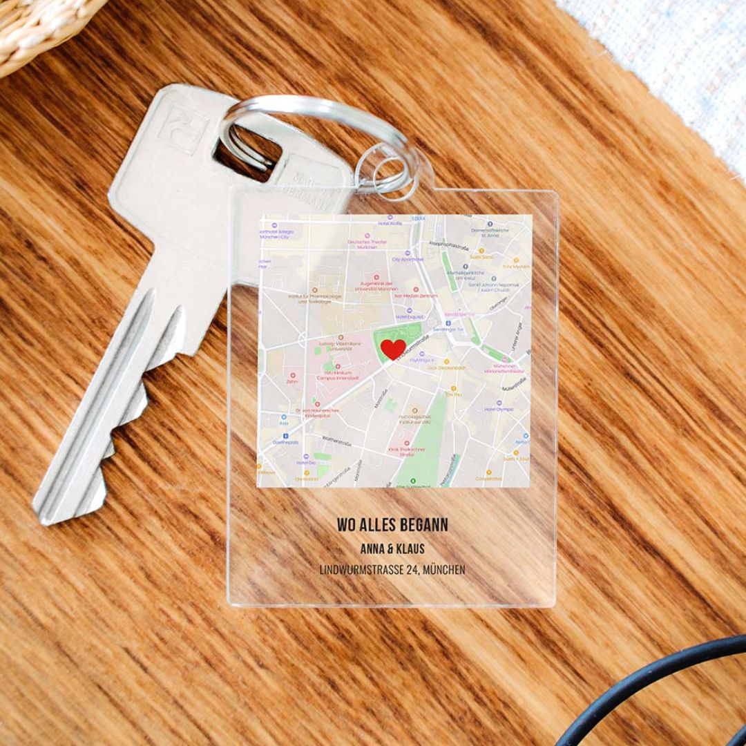 Personalisierbarer Acryl Schlüsselanhänger Wo Alles Begann, Vatertagsgeschenk, Romantische Geschenke, Hochzeitsgeschenk, Kleine Geschenke, Geschenk, Geschenkidee