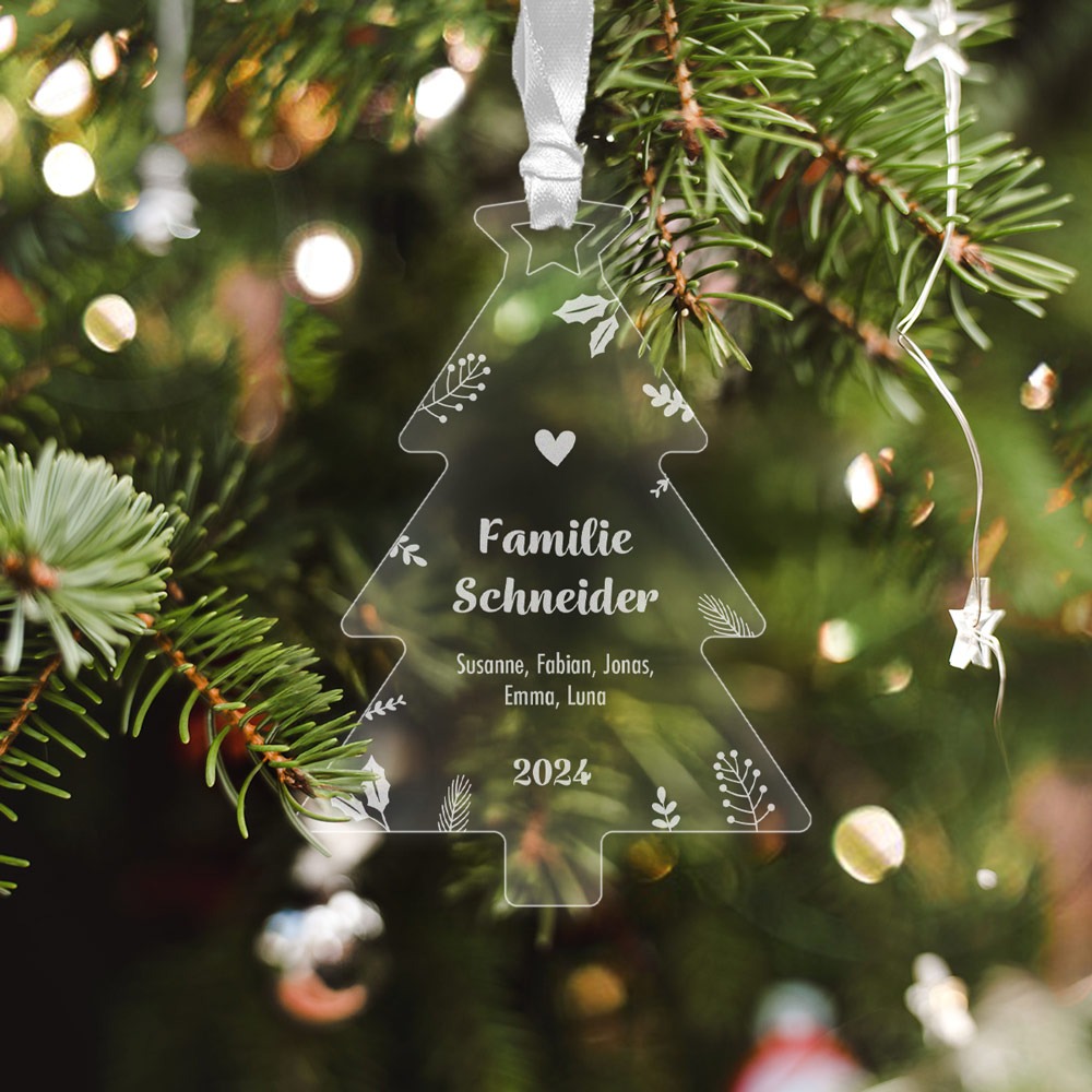 Personalisierbare Acryl Anhänger 2er Set Weihnachtsbaum, Romantische Geschenke, Hochzeitsgeschenk, Kleine Geschenke, Geschenk, Geschenkidee