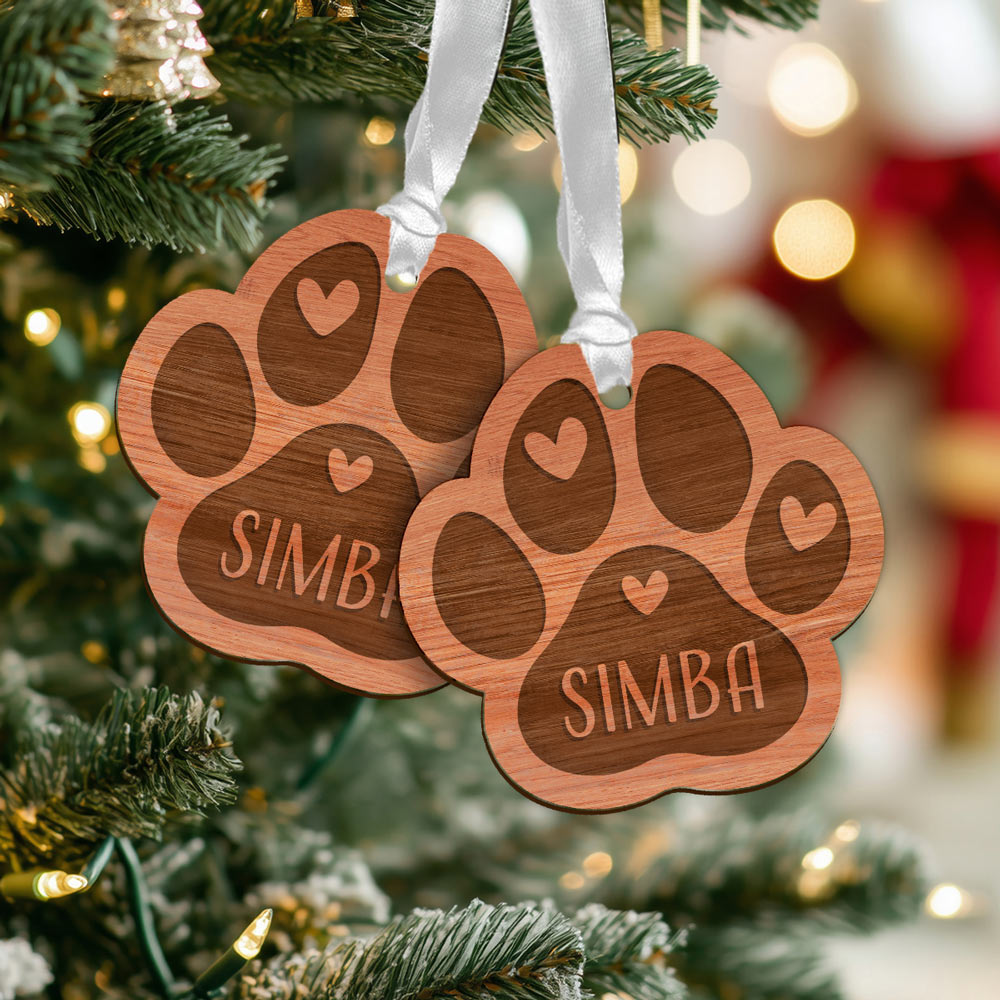 Personalisierbarer Holz Anhänger 2er Set Pfote, Romantische Geschenke, Hochzeitsgeschenk, Kleine Geschenke, Geschenk, Geschenkidee