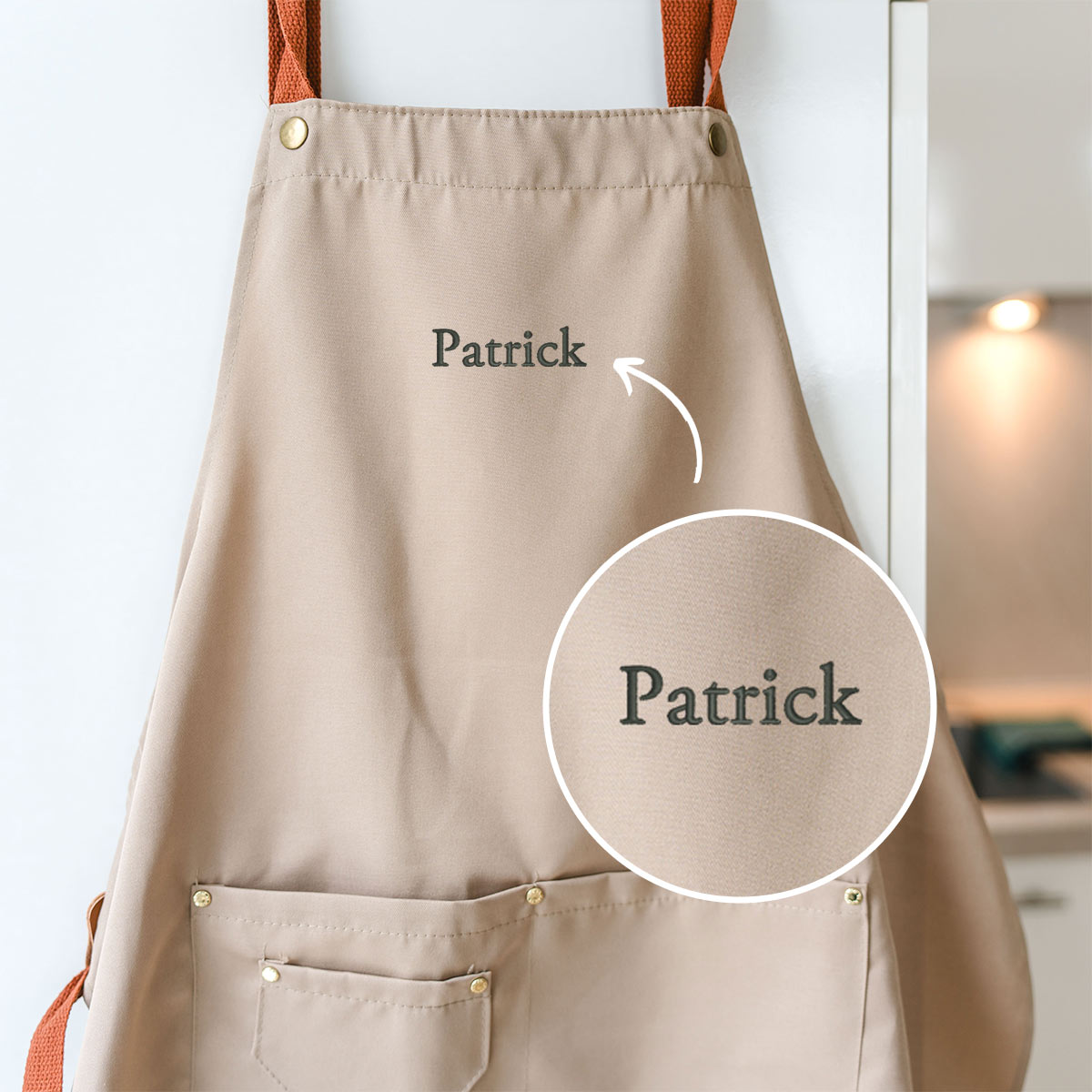 Bestickte Schürze mit Namen, personalisiert, personalisierbar, Vatertagsgeschenk, Geburtstagsgeschenk, Geschenk Männer, Geschenk Freund, Geschenk Bruder, Witzige Geschenke, Romantische Geschenke, Hochzeitsgeschenk, Kleine Geschenke, Geschenk, Geschenkidee