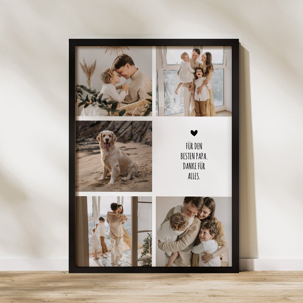 Personalisierbares Poster mit 5 Fotos und Text, Vatertagsgeschenk, Fotogeschenk, Romantische Geschenke, Hochzeitsgeschenk, Kleine Geschenke, Geschenk, Geschenkidee