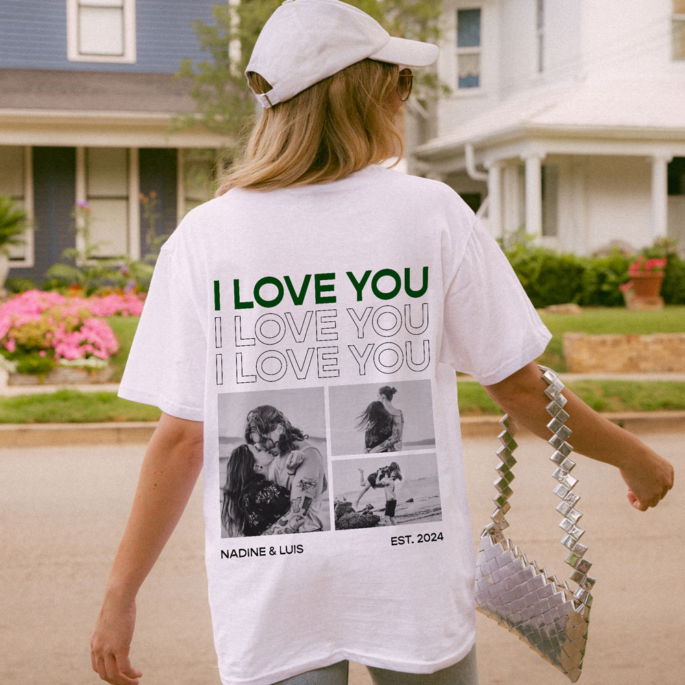 Personalisierbares T-Shirt mit Schwarz Weiß Fotos und Text, Fotogeschenk, Witzige Geschenke, Romantische Geschenke, Hochzeitsgeschenk, Kleine Geschenke, Geschenk, Geschenkidee