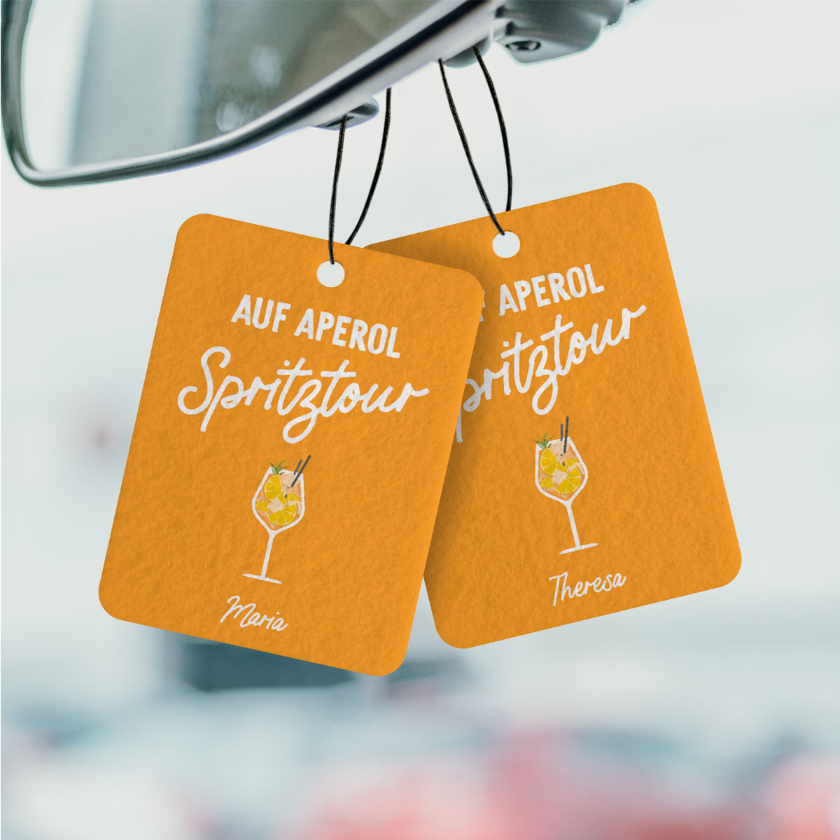 Personalisierbarer Duftbaum 2er Set mit Getränken und Spruch, Kleine Geschenke, Geschenk, Geschenkidee