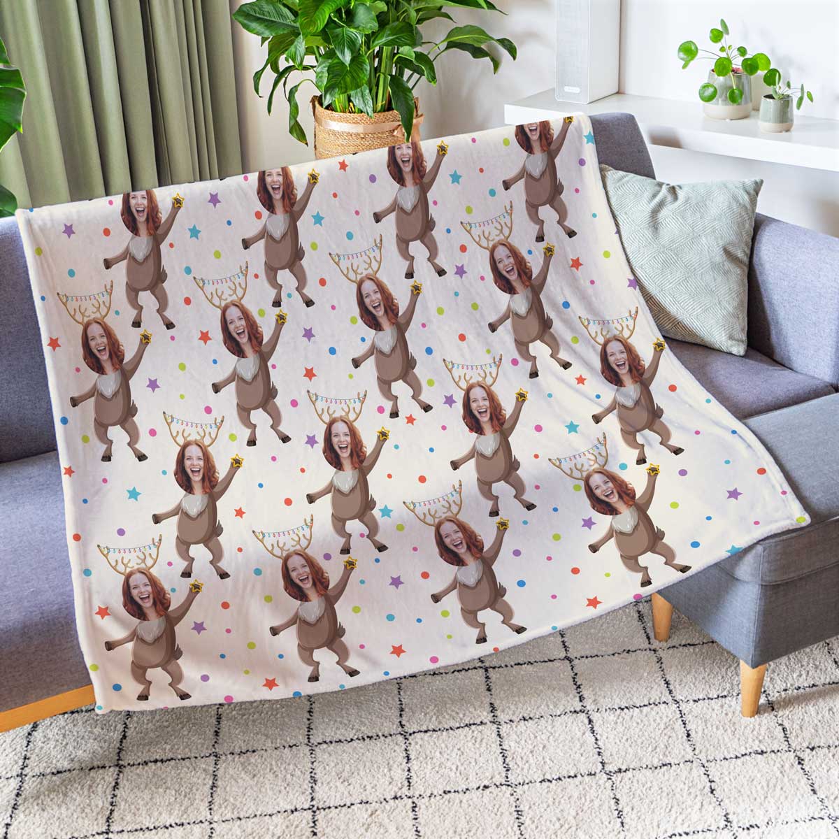 Fotodecke mit Gesicht für Weihnachten, Fotogeschenk, Romantische Geschenke, Hochzeitsgeschenk, Geschenk, Geschenkidee