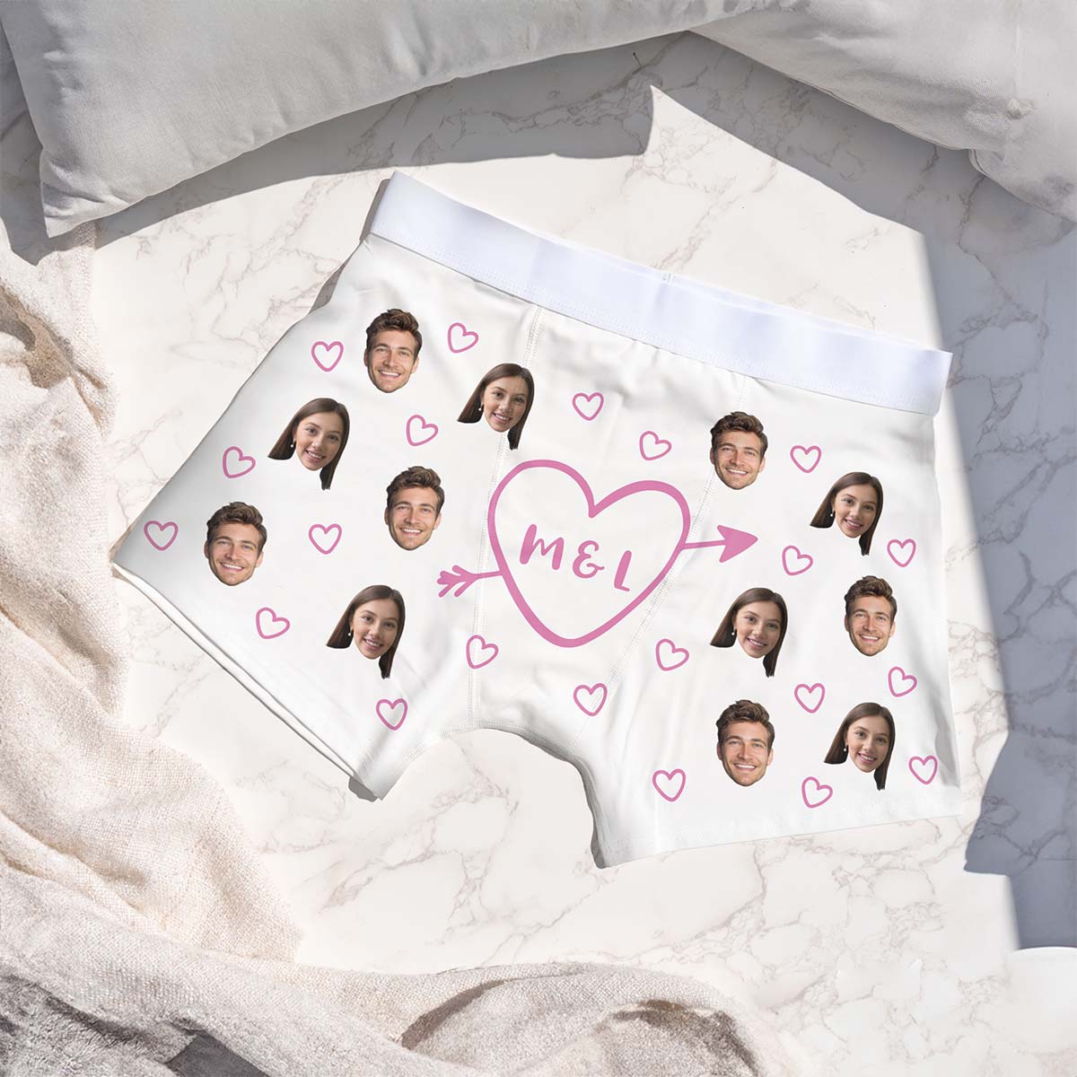 Personalisierbare Boxershorts mit Herz und Initialen, Valentinstag Geschenk, Witzige Geschenke, Romantische Geschenke, Hochzeitsgeschenk, Geschenk, Geschenkidee
