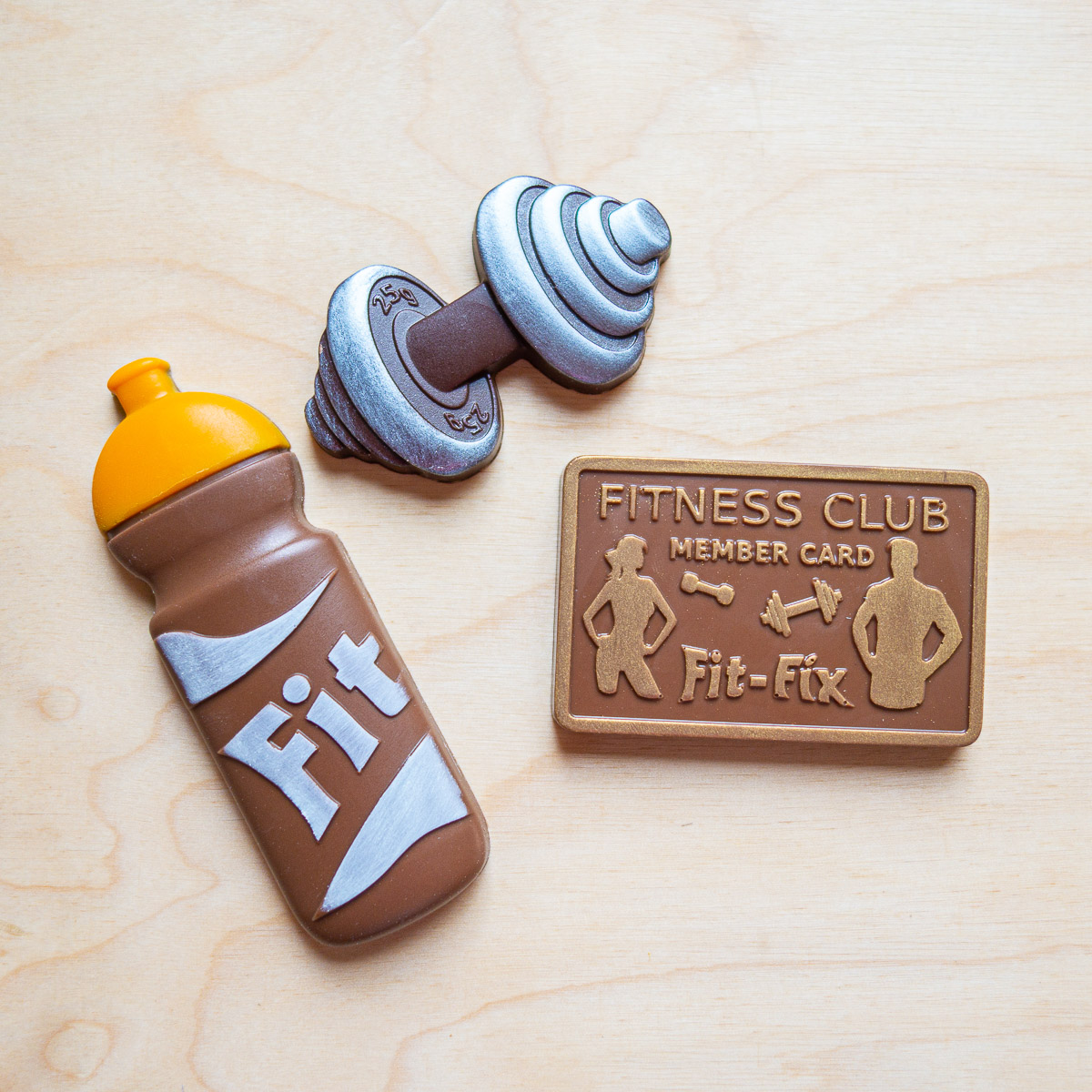 Fitness-Set aus Schokolade