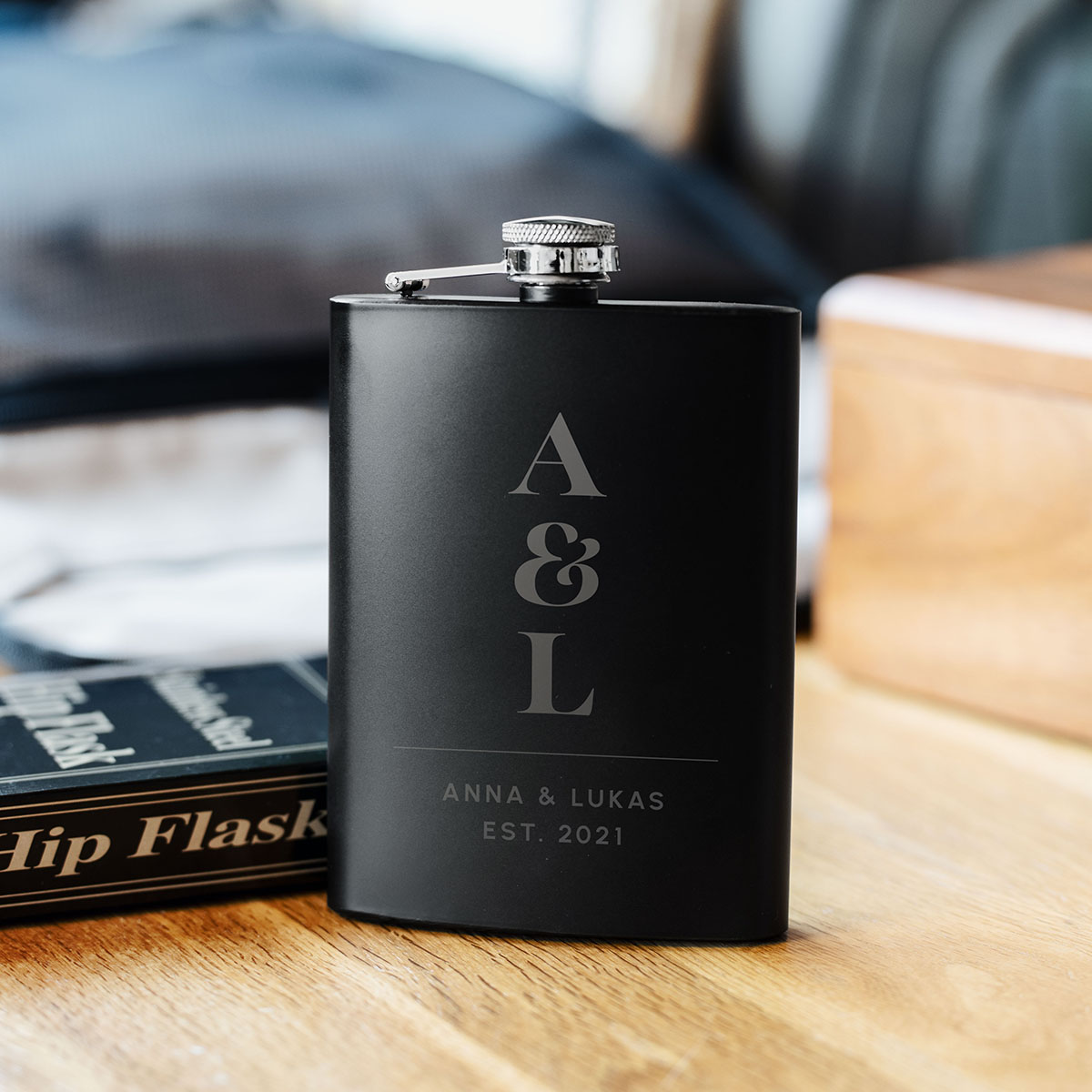 Personalisierbarer Flachmann mit Initialen und Text, Geschenk Papa, Geburtstagsgeschenk, Geschenk Männer, Geschenk Freund, Geschenk Bruder, Romantische Geschenke, Hochzeitsgeschenk, Kleine Geschenke, Geschenk, Geschenkidee