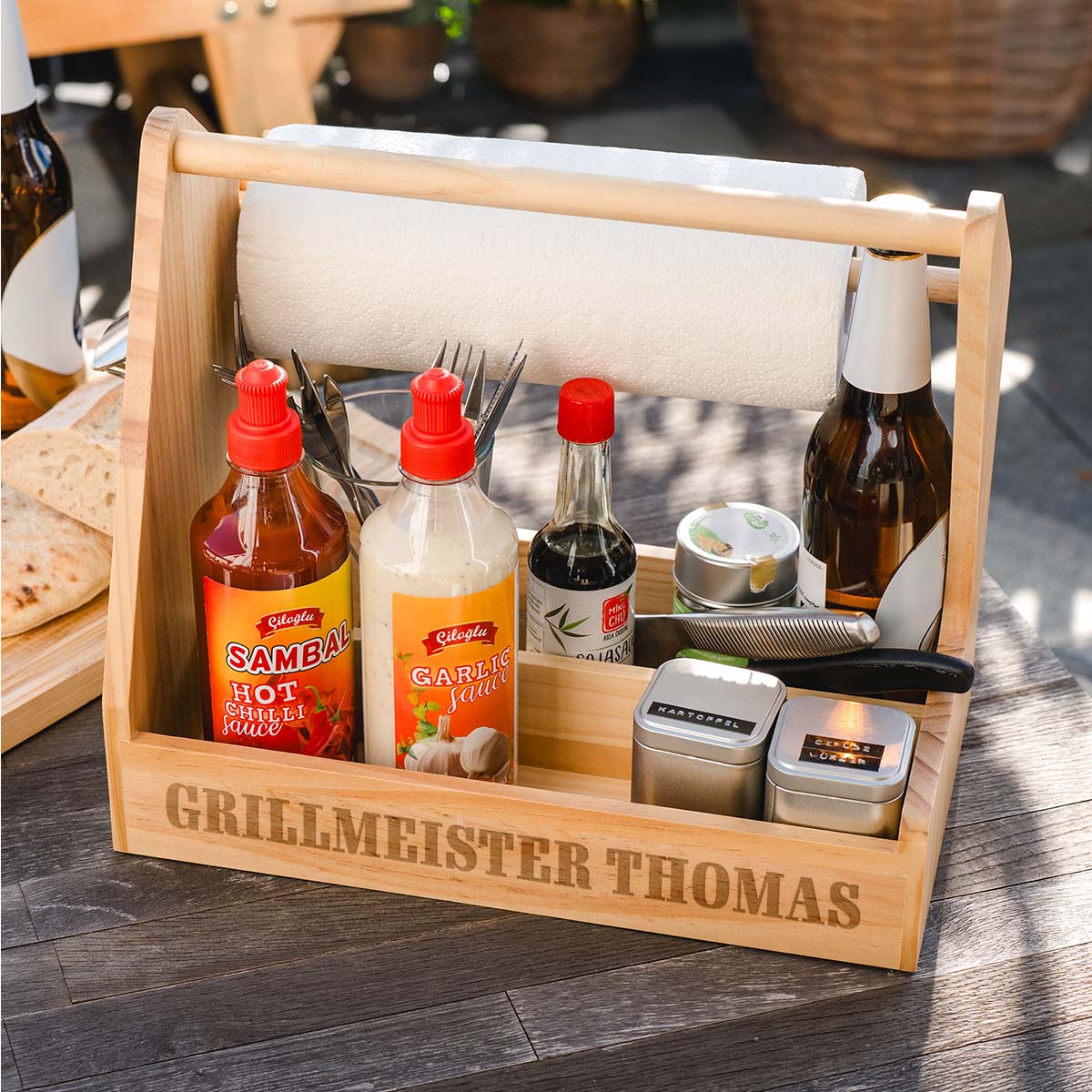 Personalisierbarer Grill Caddy mit Text, Weihnachtsgeschenk, Witzige Geschenke, Romantische Geschenke, Hochzeitsgeschenk, Kleine Geschenke, Geschenk, Geschenkidee