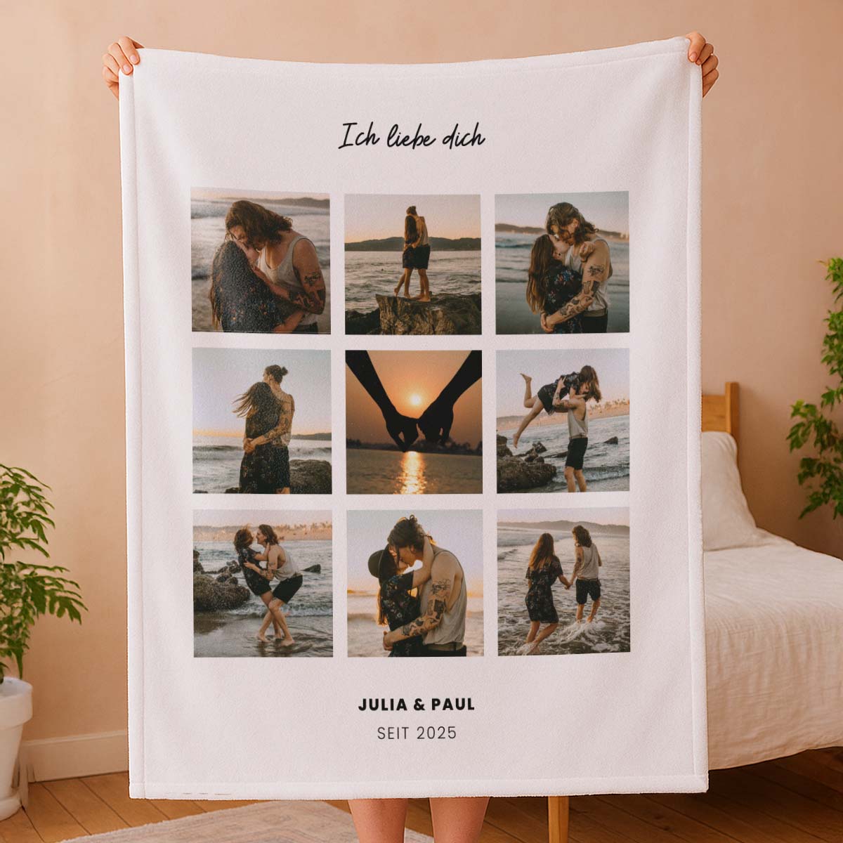 Personalisierbare Decke mit Foto und Text, Fotogeschenk, Romantische Geschenke, Hochzeitsgeschenk, Kleine Geschenke, Geschenk, Geschenkidee