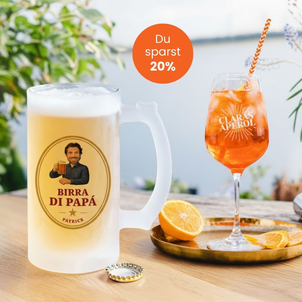 Geschenkset Aperolglas und Bierkrug, Fotogeschenk, Romantische Geschenke, Hochzeitsgeschenk, Kleine Geschenke, Geschenk, Geschenkidee