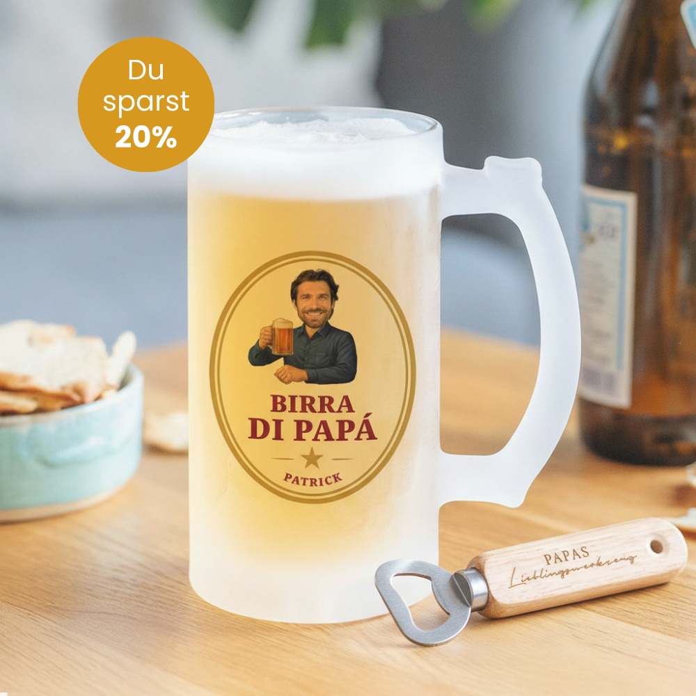 Geschenkset Bierkrug und Flaschenöffner, Fotogeschenk, Witzige Geschenke, Romantische Geschenke, Hochzeitsgeschenk, Kleine Geschenke, Geschenk, Geschenkidee