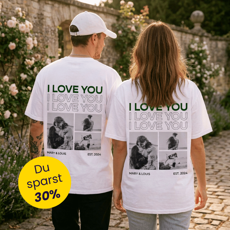 Geschenkset 2er Set T-Shirt mit Schwarz Weiß Fotos und Text, Geschenk, Geschenkidee