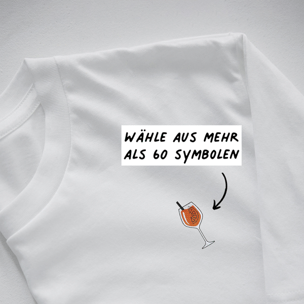Besticktes T-Shirt Weiß mit Symbol main product photo