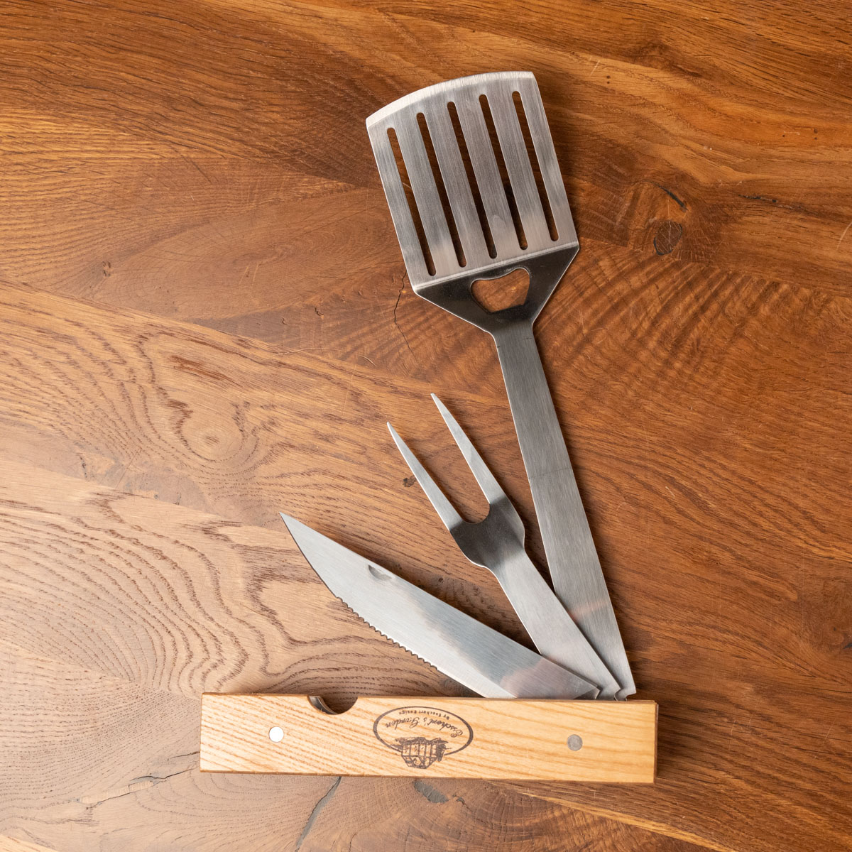 4 in 1 Grillbesteck zum Einklappen