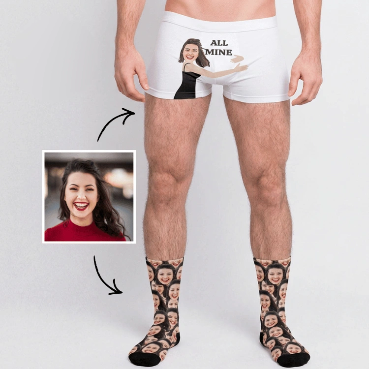 Geschenkset Socken und Boxershorts mit Gesicht, Geschenk, Geschenkidee