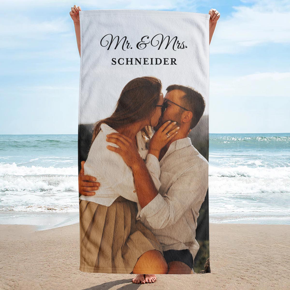 Personalisierbares Handtuch mit Foto und Text, Fotogeschenk, Romantische Geschenke, Hochzeitsgeschenk, Kleine Geschenke, Geschenk, Geschenkidee