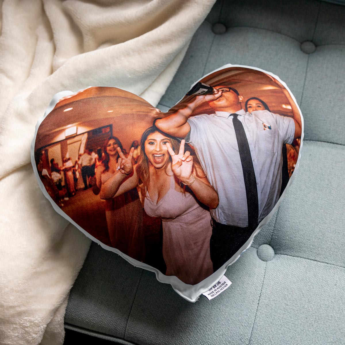 Personalisierbares Herzkissen mit Foto