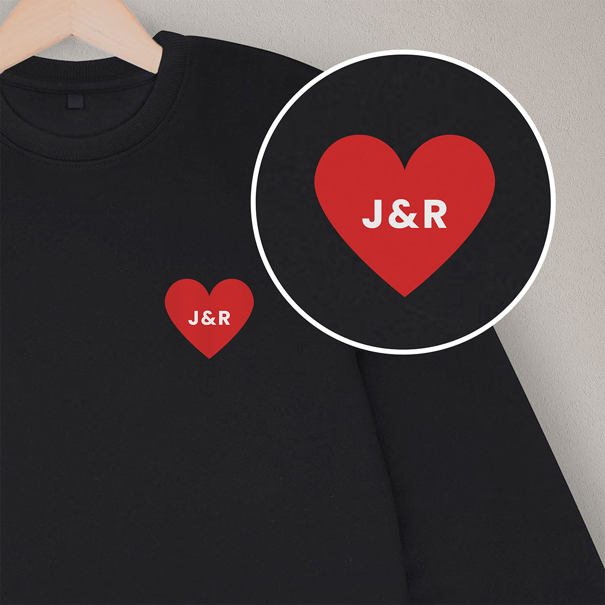 Personalisierbarer Pullover Herz mit Initialen, Witzige Geschenke, Romantische Geschenke, Hochzeitsgeschenk, Kleine Geschenke, Geschenk, Geschenkidee