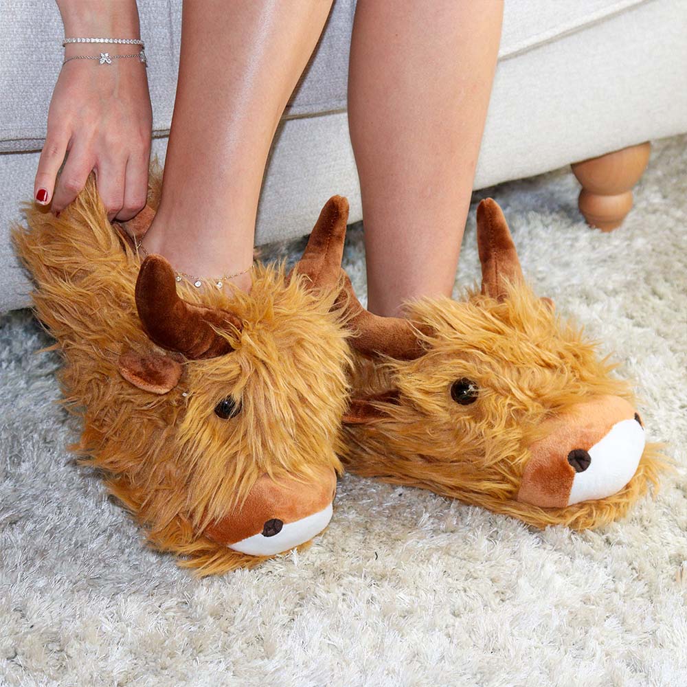 Hochlandrinder Hausschuhe, Geschenke Frauen, Geschenke Freundin, Geschenk Schwester, Geschenk Mama, Witzige Geschenke, Geschenk, Geschenkidee