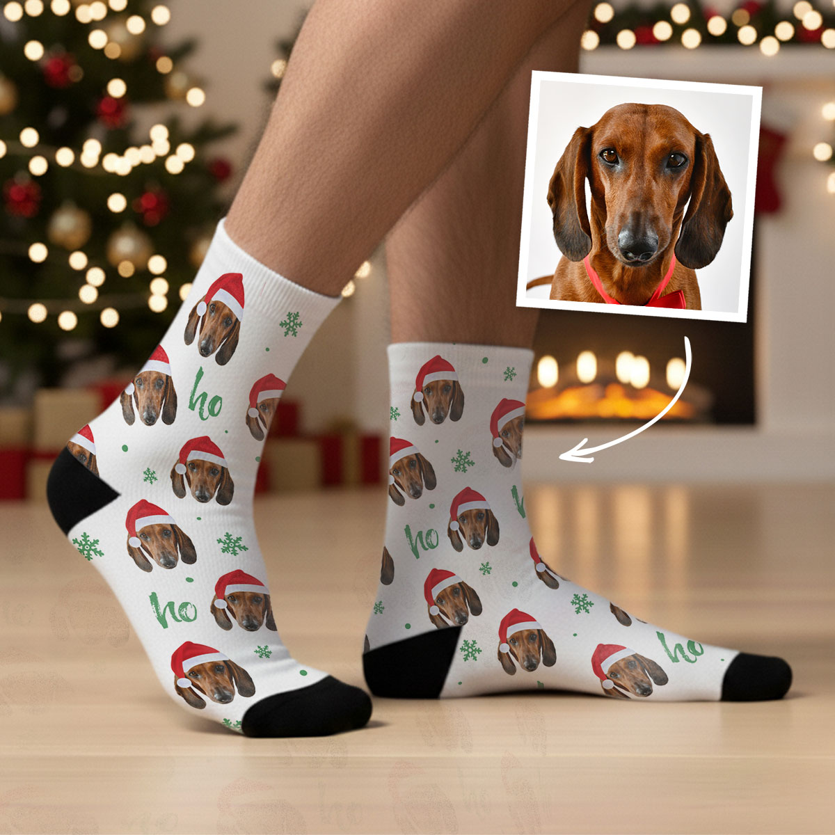 Personalisierbare Socken mit Gesicht und Weihnachtsmütze, Weihnachtsgeschenk, Fotogeschenk, Witzige Geschenke, Romantische Geschenke, Hochzeitsgeschenk, Kleine Geschenke, Geschenk, Geschenkidee