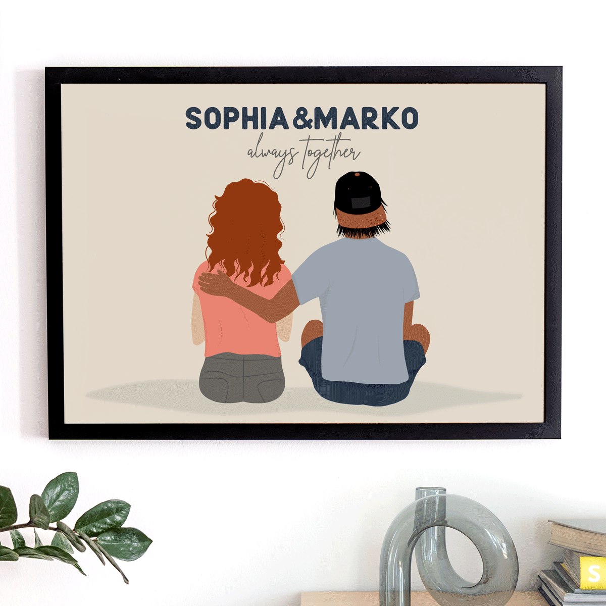 Personalisierbare Poster-Illustration mit Familie