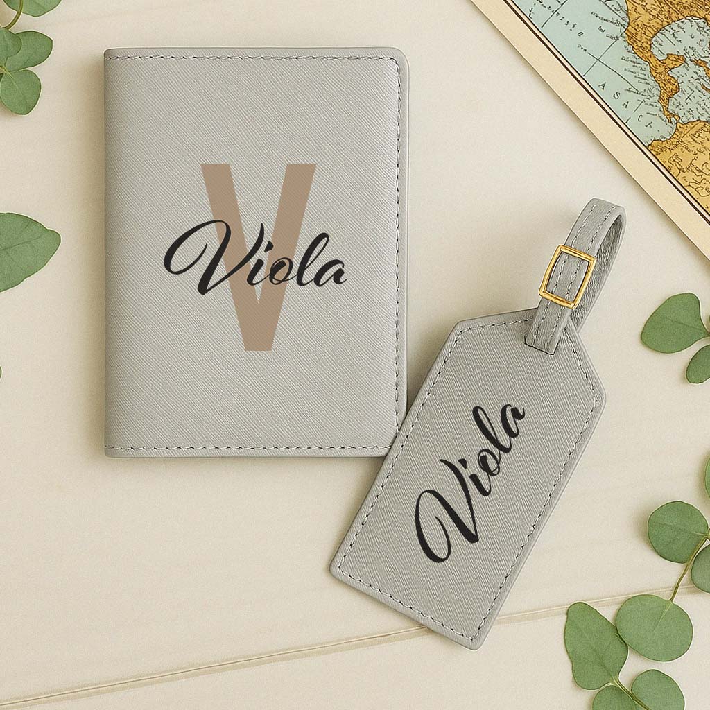 Personalisierbare Reisepasshülle und Koffertag mit Monogramm, Weihnachtsgeschenk, Geschenke Frauen, Geschenke Freundin, Geschenk Schwester, Geschenk Mama, Romantische Geschenke, Hochzeitsgeschenk, Kleine Geschenke, Geschenk, Geschenkidee