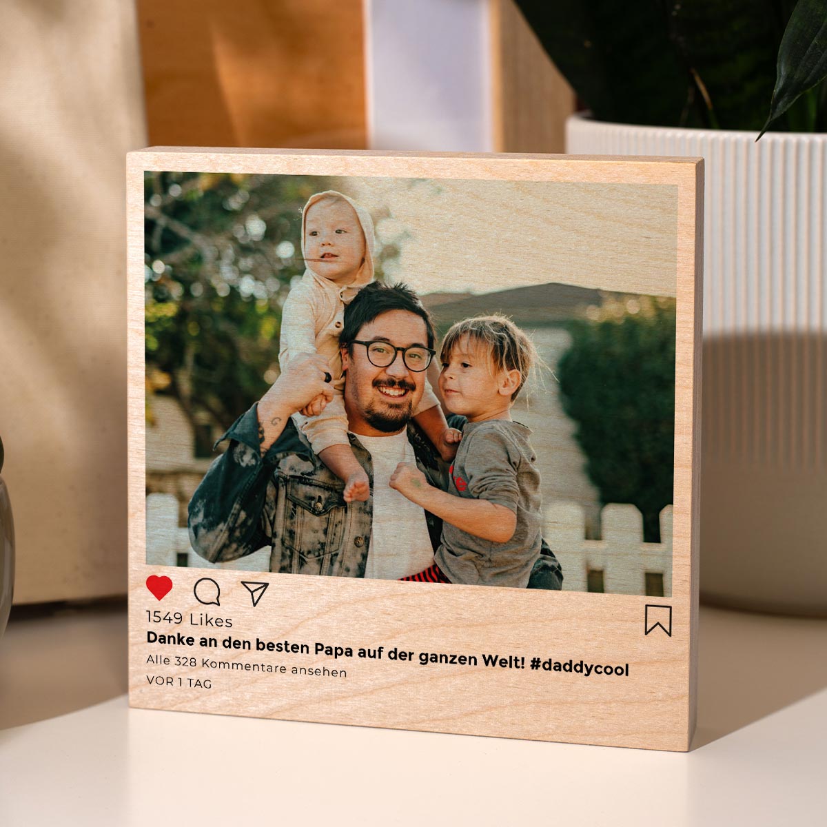 Personalisierbarer Holzblock im Instagram-Style, Vatertagsgeschenk, Fotogeschenk, Geschenk Mama, Witzige Geschenke, Romantische Geschenke, Hochzeitsgeschenk, Geschenk, Geschenkidee