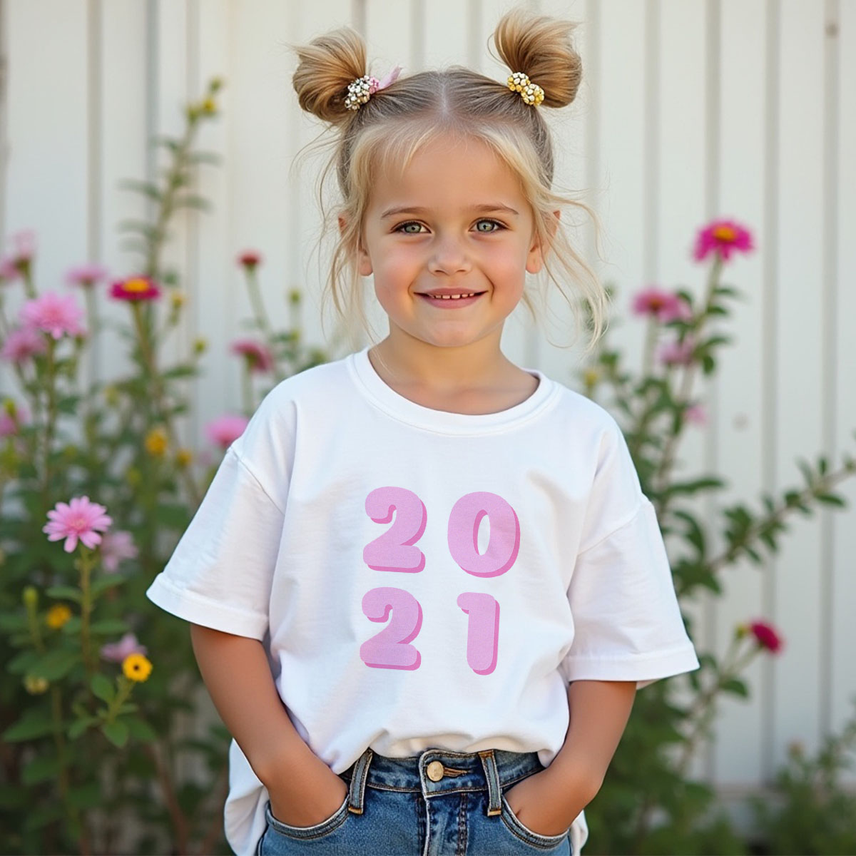 Personalisierbares Kinder T-Shirt Jahreszahl, Kleine Geschenke, Geschenk, Geschenkidee