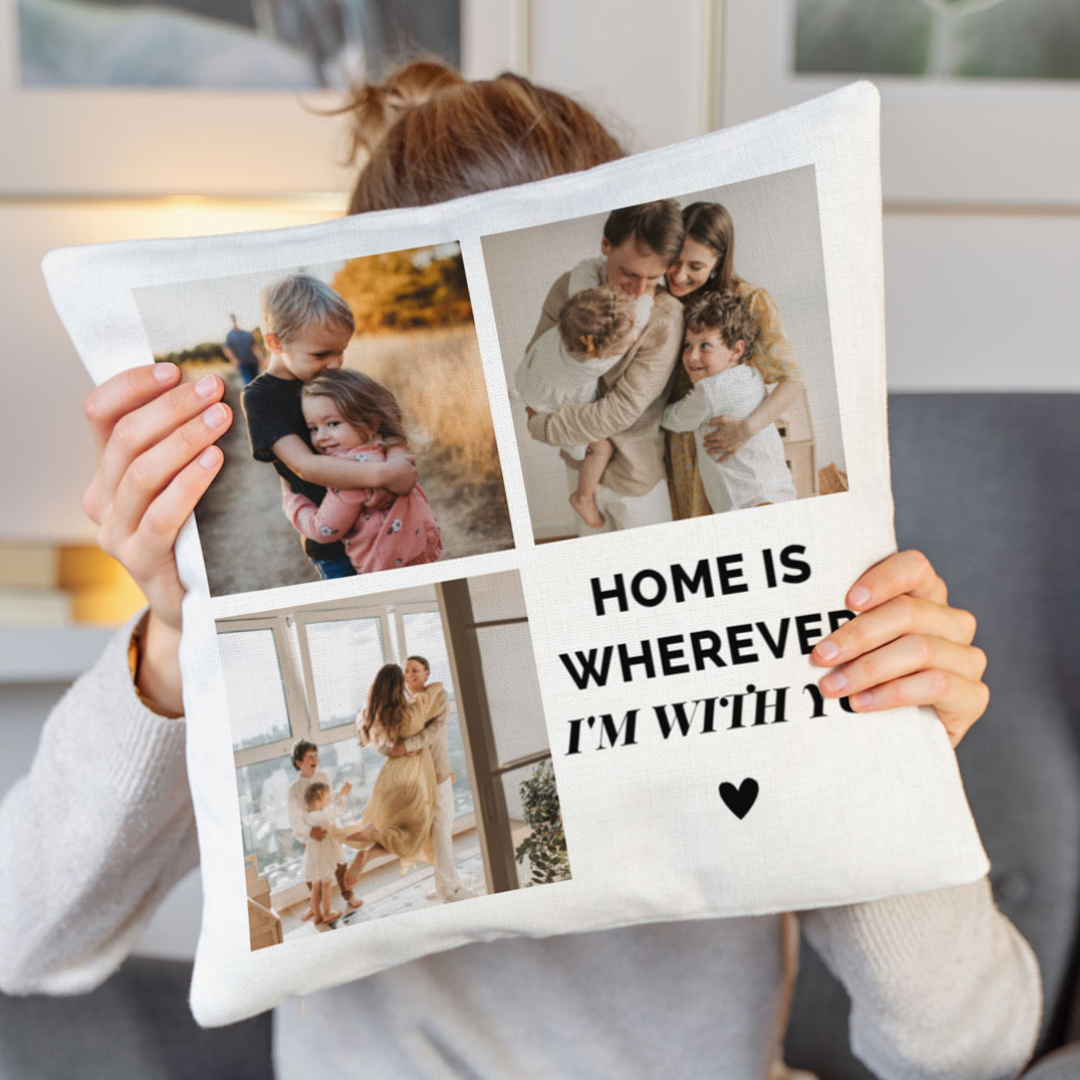 Personalisierbarer Kissenbezug mit 3 Bildern und Text, Fotogeschenk, Geschenk Mama, Romantische Geschenke, Hochzeitsgeschenk, Geschenk, Geschenkidee
