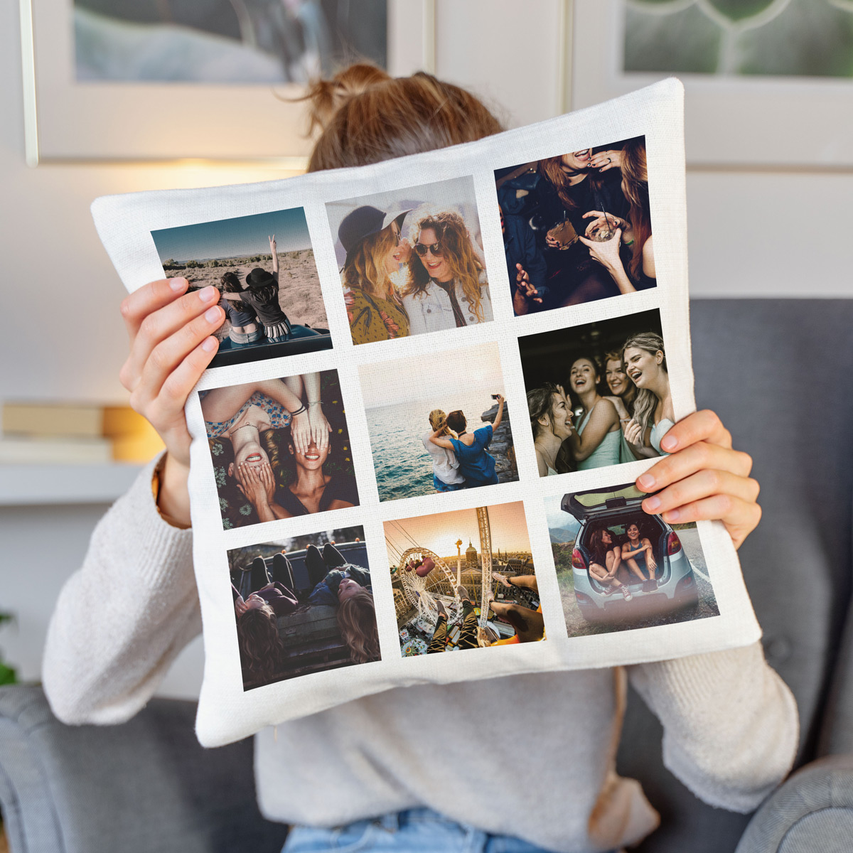 Personalisierbarer Kissenbezug mit 9 Bildern, Vatertagsgeschenk, Fotogeschenk, Geburtstagsgeschenk, Geschenke Frauen, Geschenke Freundin, Geschenk Schwester, Geschenk Mama, Witzige Geschenke, Romantische Geschenke, Hochzeitsgeschenk, Geschenk, Geschenkidee