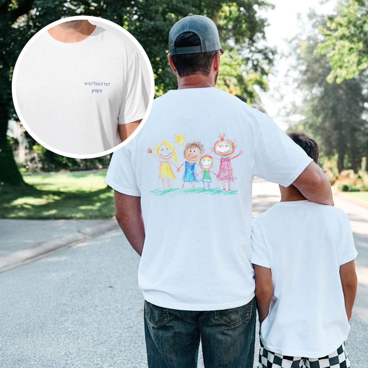 Personalisierbares T-Shirt mit deiner Zeichnung vorne und hinten, Fotogeschenk, Witzige Geschenke, Kleine Geschenke, Geschenk, Geschenkidee