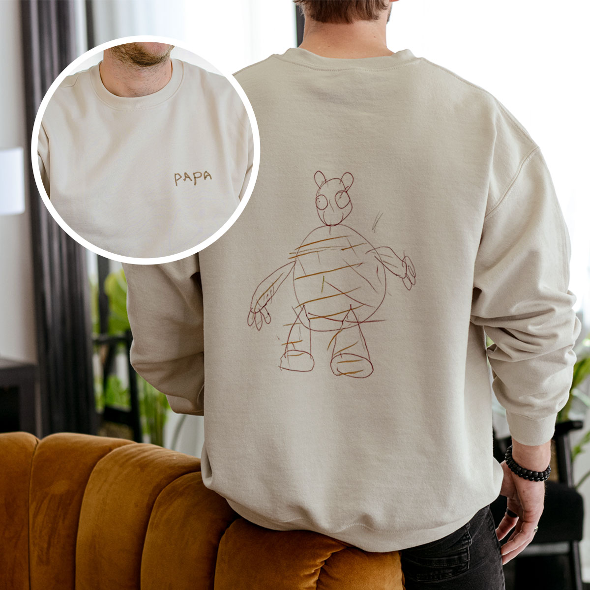 Personalisierbarer Pullover mit deiner Zeichnung vorne und hinten, Fotogeschenk, Witzige Geschenke, Kleine Geschenke, Geschenk, Geschenkidee